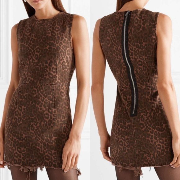 Alexander Wang Dresses & Skirts - Alexander Wang Frayed Leopard-Print Animal Dress